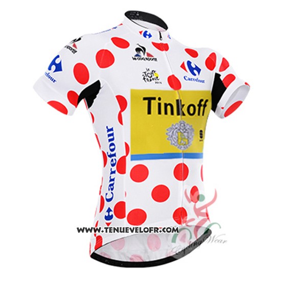 2016 Maillot Ciclismo Tinkoff Rouge et Lider Blanc Manches Courtes et Cuissard